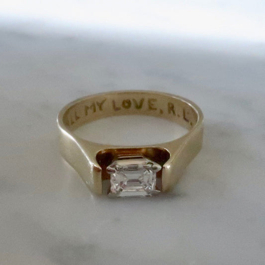 Vintage Modern East to West Diamond Ring