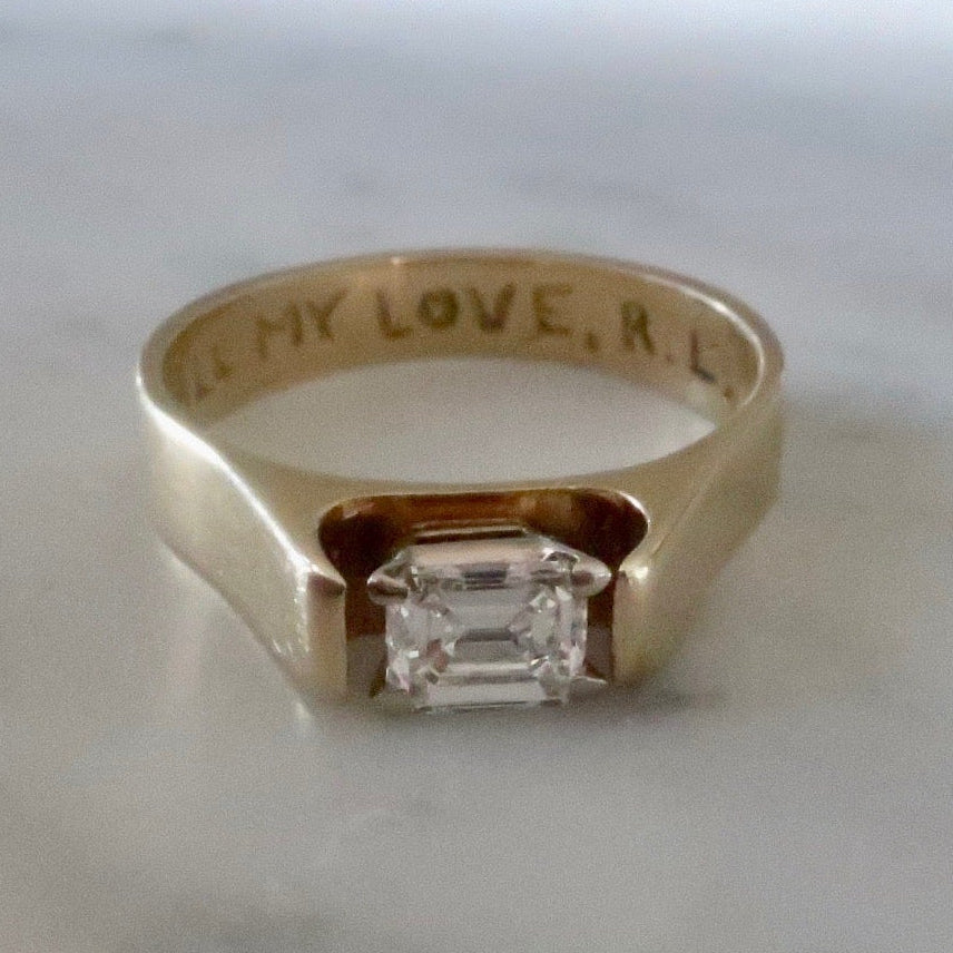 Vintage Modern East to West Diamond Ring