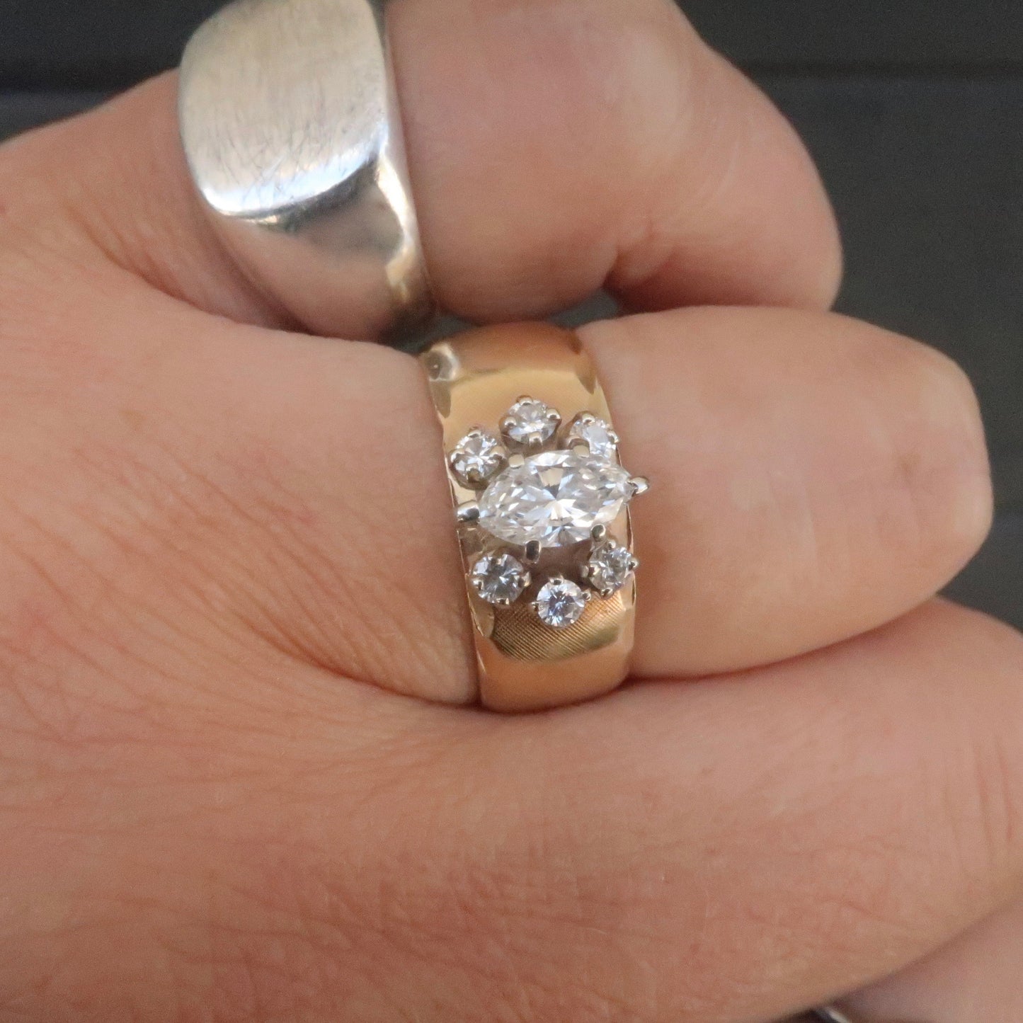 Vintage Wide Band Diamond Ring