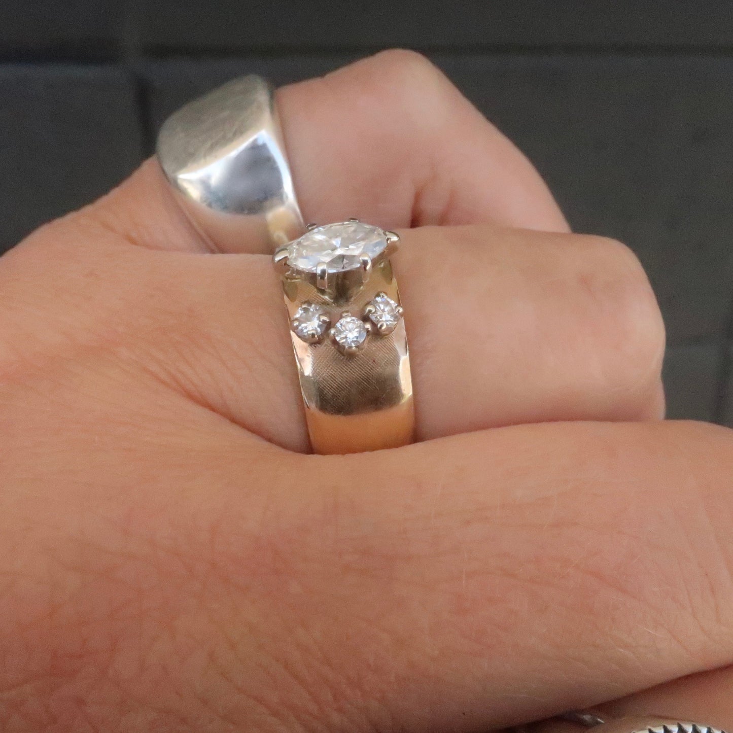 Vintage Wide Band Diamond Ring