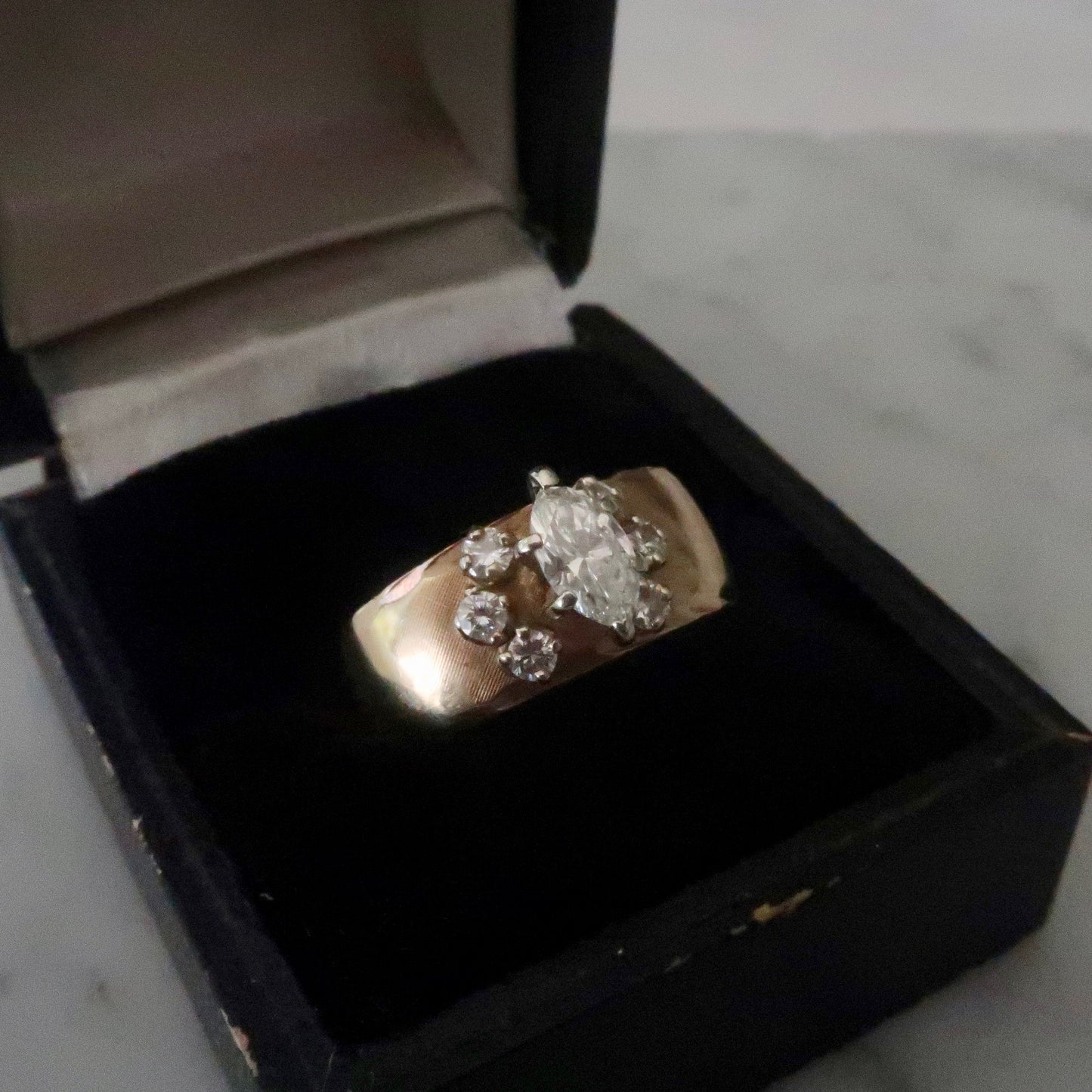 Vintage Wide Band Diamond Ring