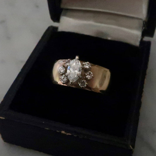 Vintage Wide Band Diamond Ring