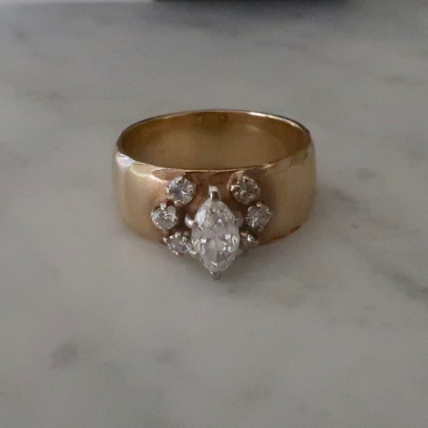 Vintage Wide Band Diamond Ring