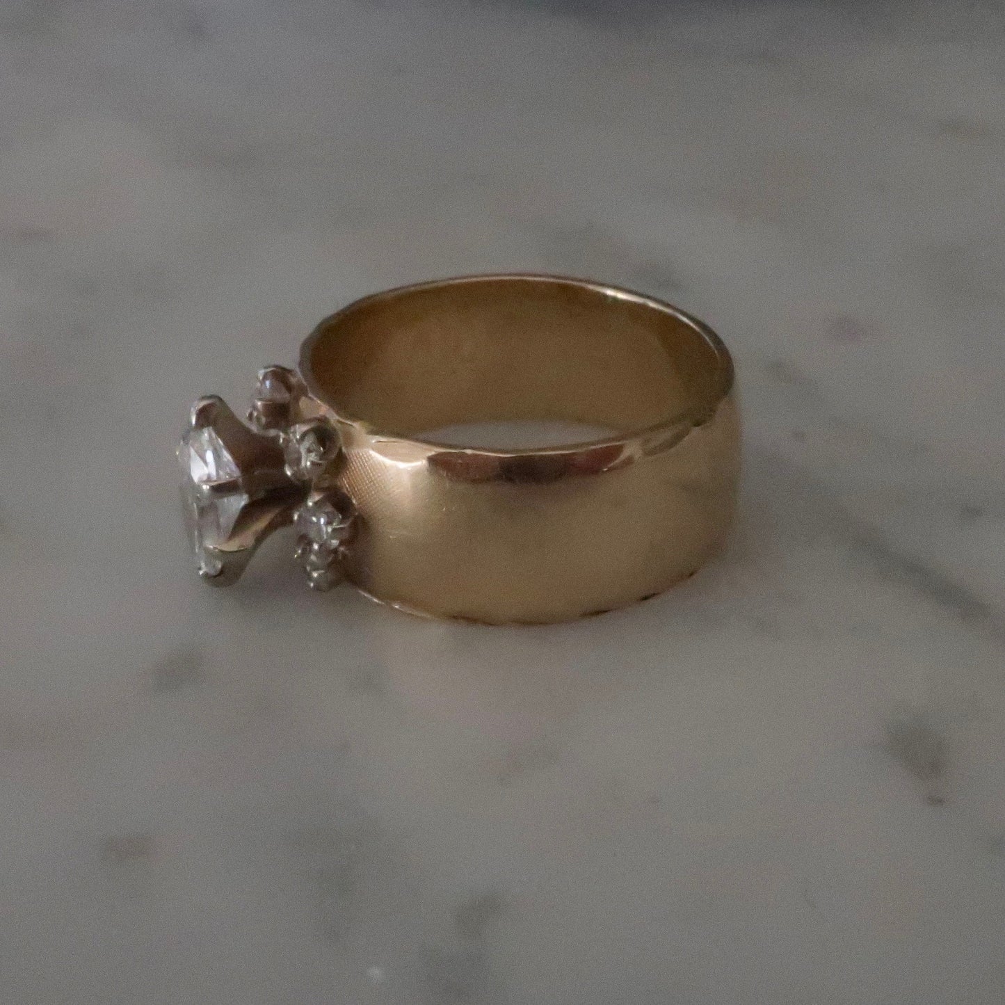 Vintage Wide Band Diamond Ring