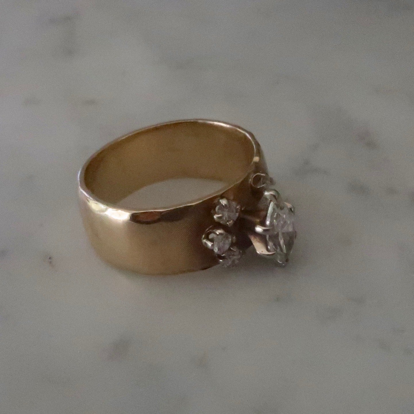 Vintage Wide Band Diamond Ring