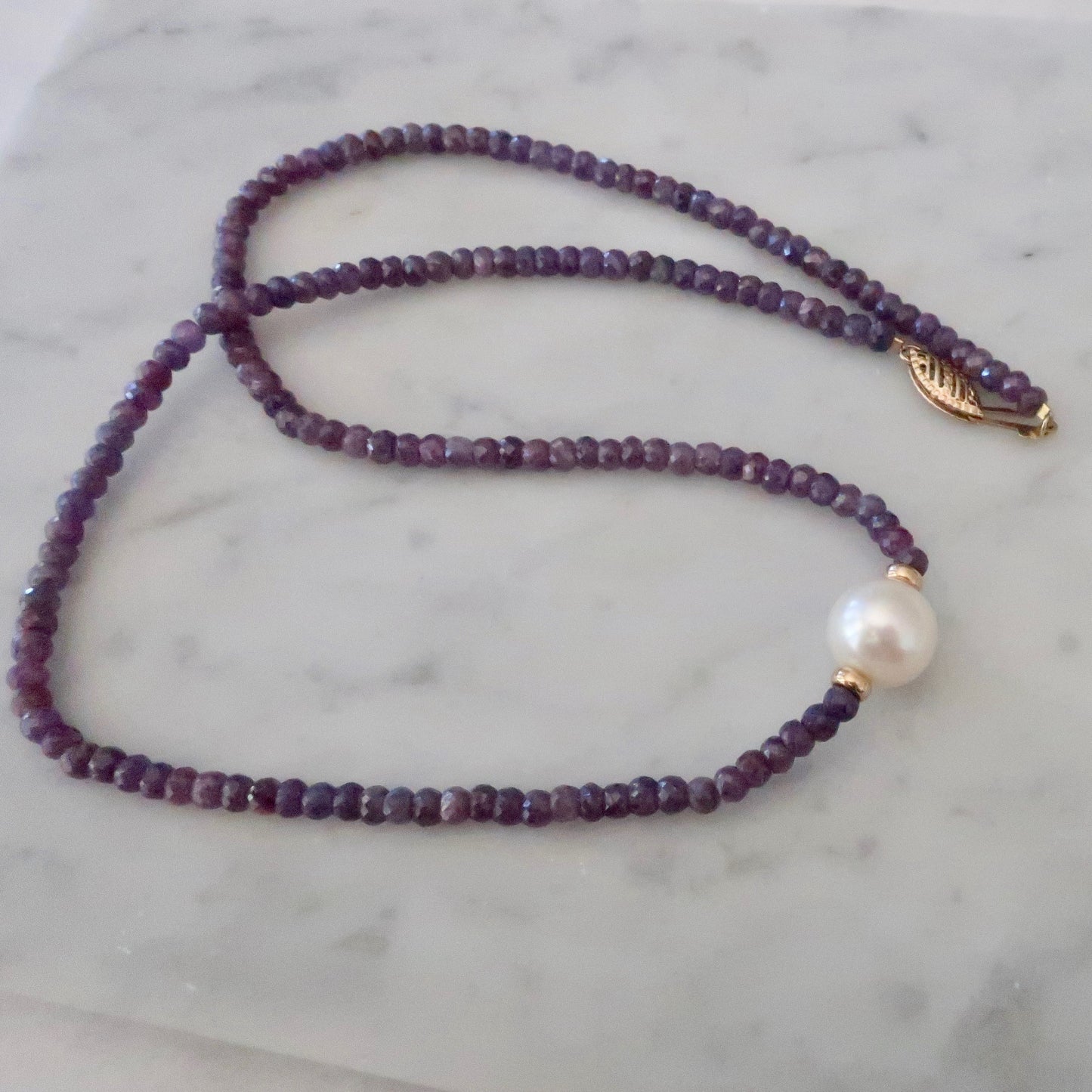 Vintage Faceted Ametyst and Pearl Necklace