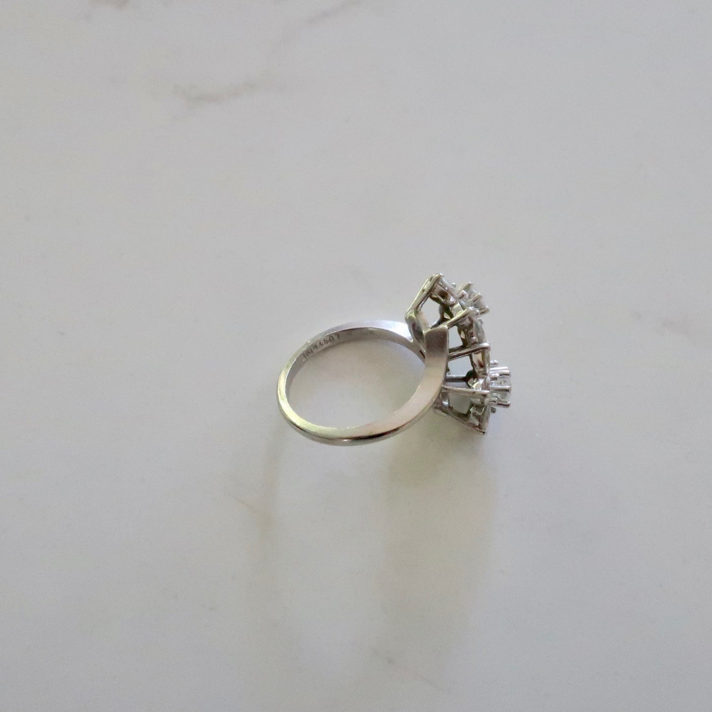 Vintage Diamond Flower Ring "Toi et Moi Ring"