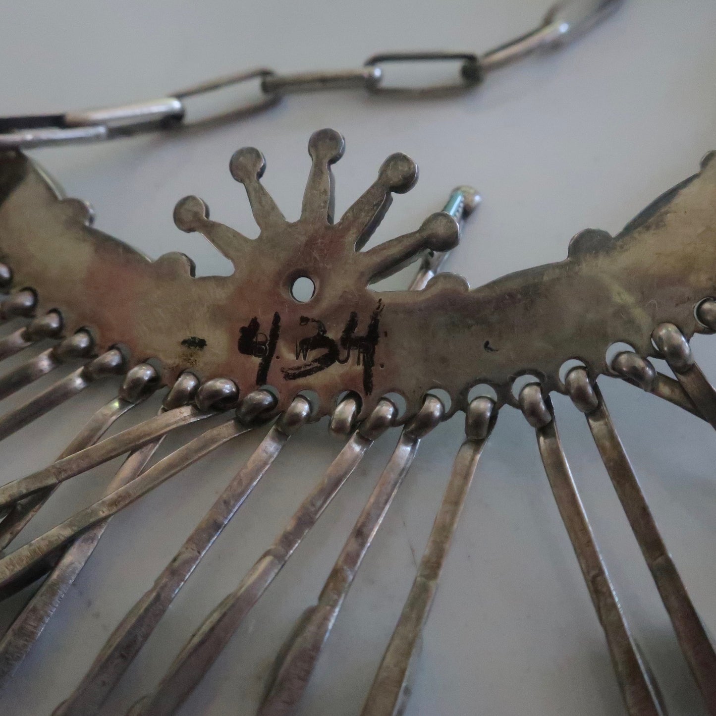 Signed Zuni Fringe Necklace