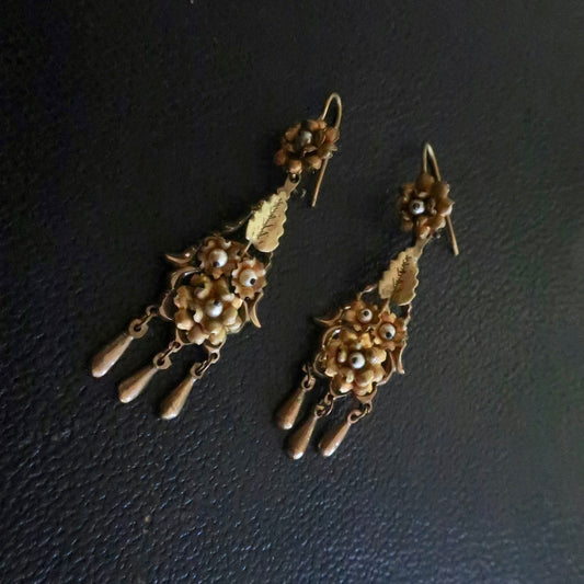 Antique Victorian Spanish Fringe Earrings