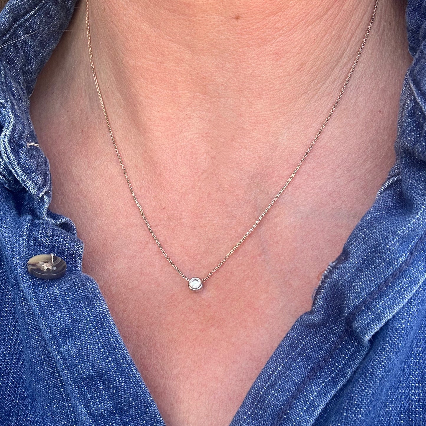 Simple Solitaire Diamond Necklace