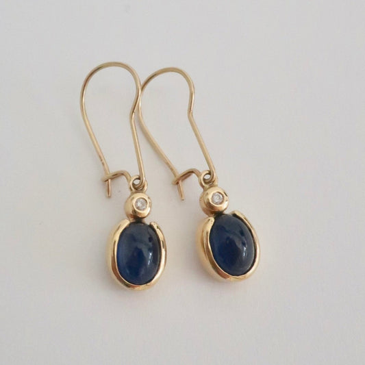 Sapphire and Diamond Drop Earrings