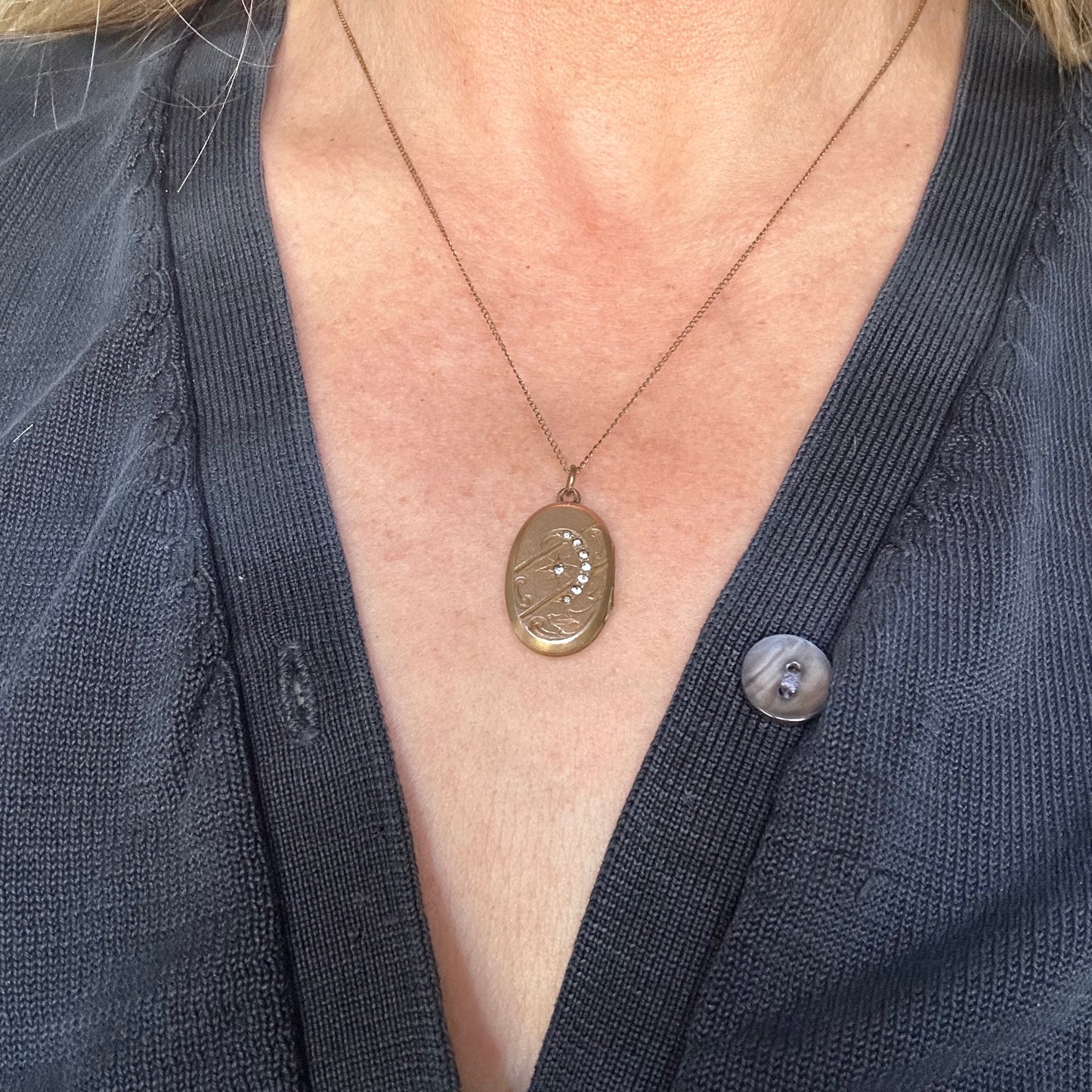 Antique Edwardian Crescent Moon Locket