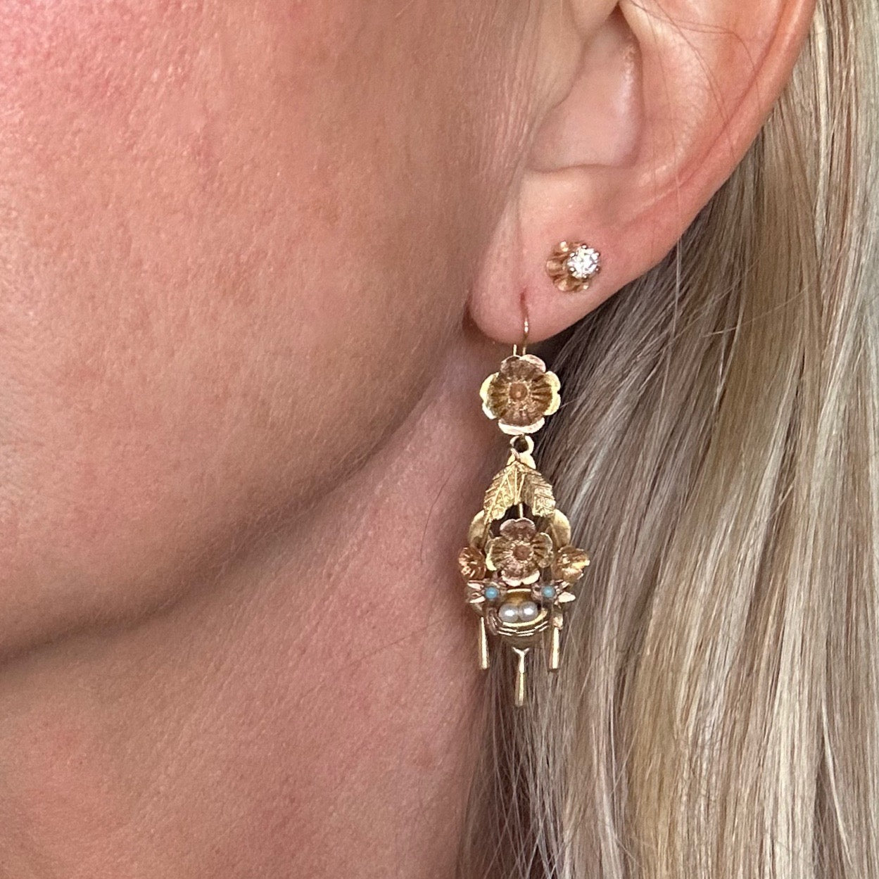 Antique Victorian Gold Chandlier Earrings