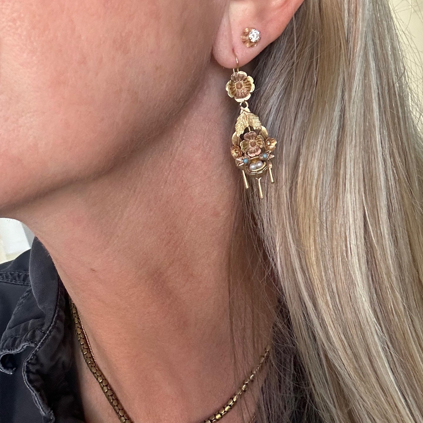 Antique Victorian Gold Chandlier Earrings