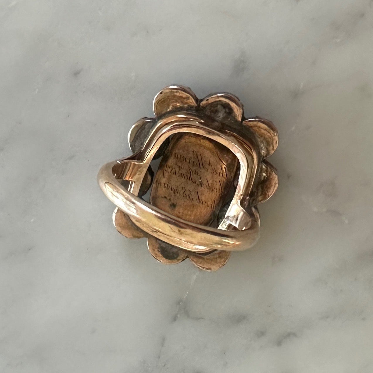 Antique Georgian Garnet and Pearl Ring