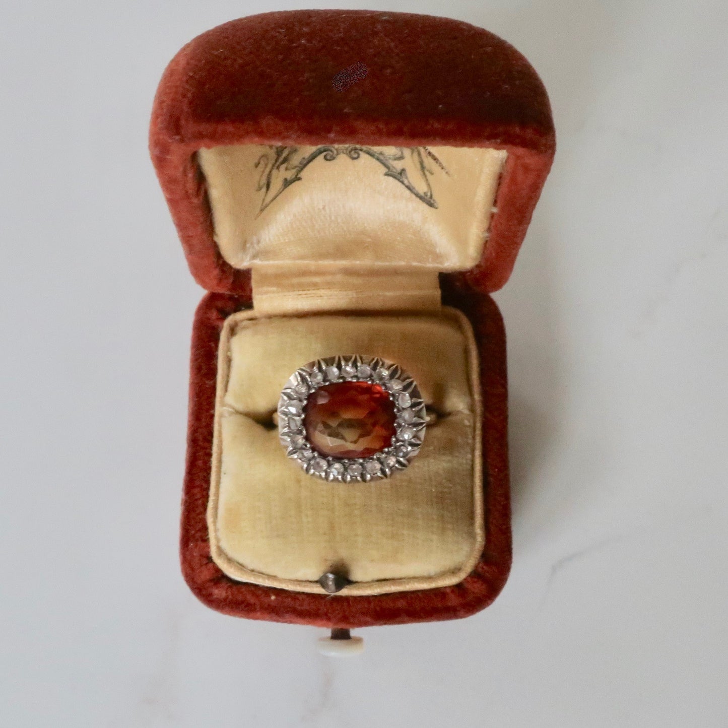 Antique Georgian Diamond and Citrine Ring