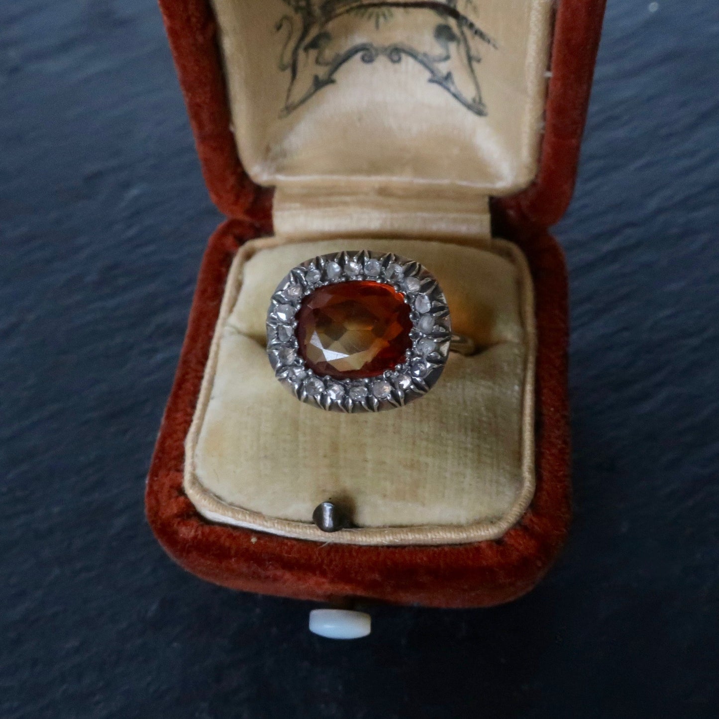 Antique Georgian Diamond and Citrine Ring