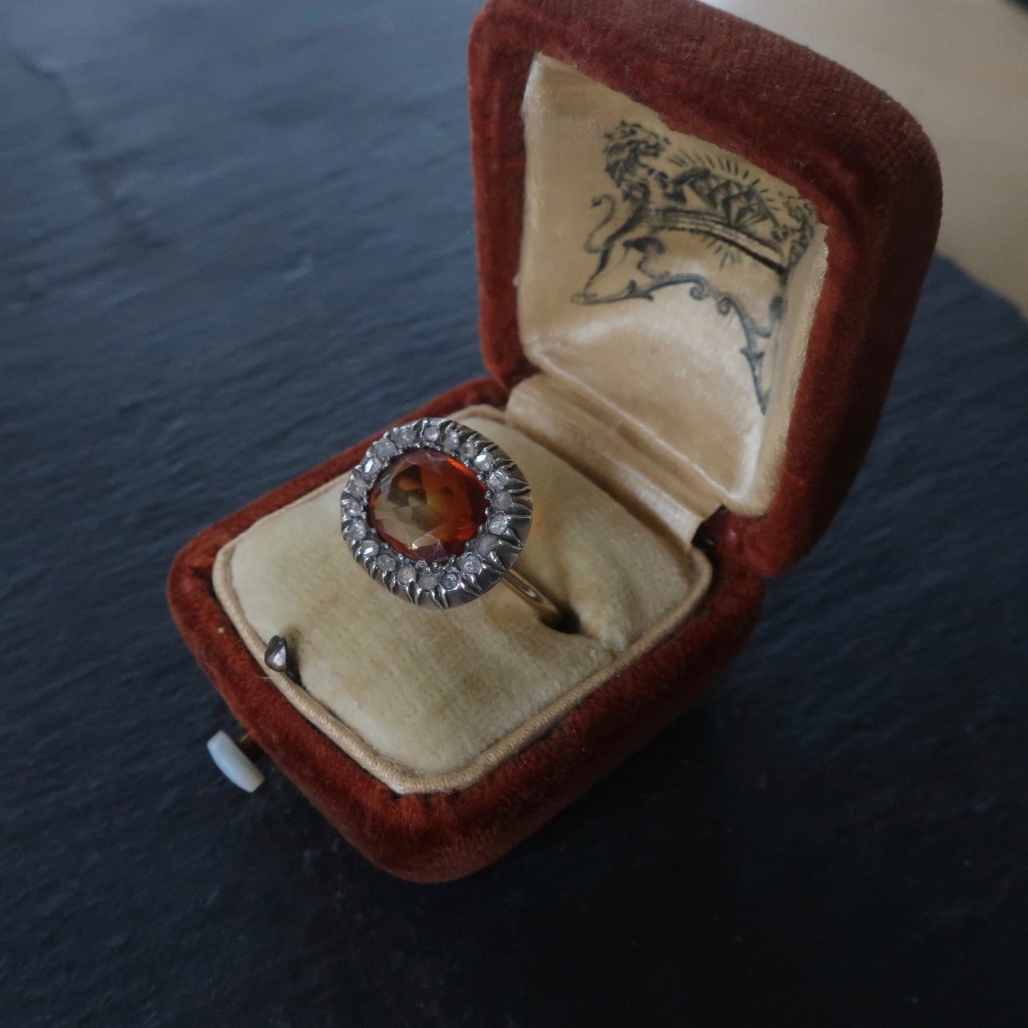 Antique Georgian Diamond and Citrine Ring