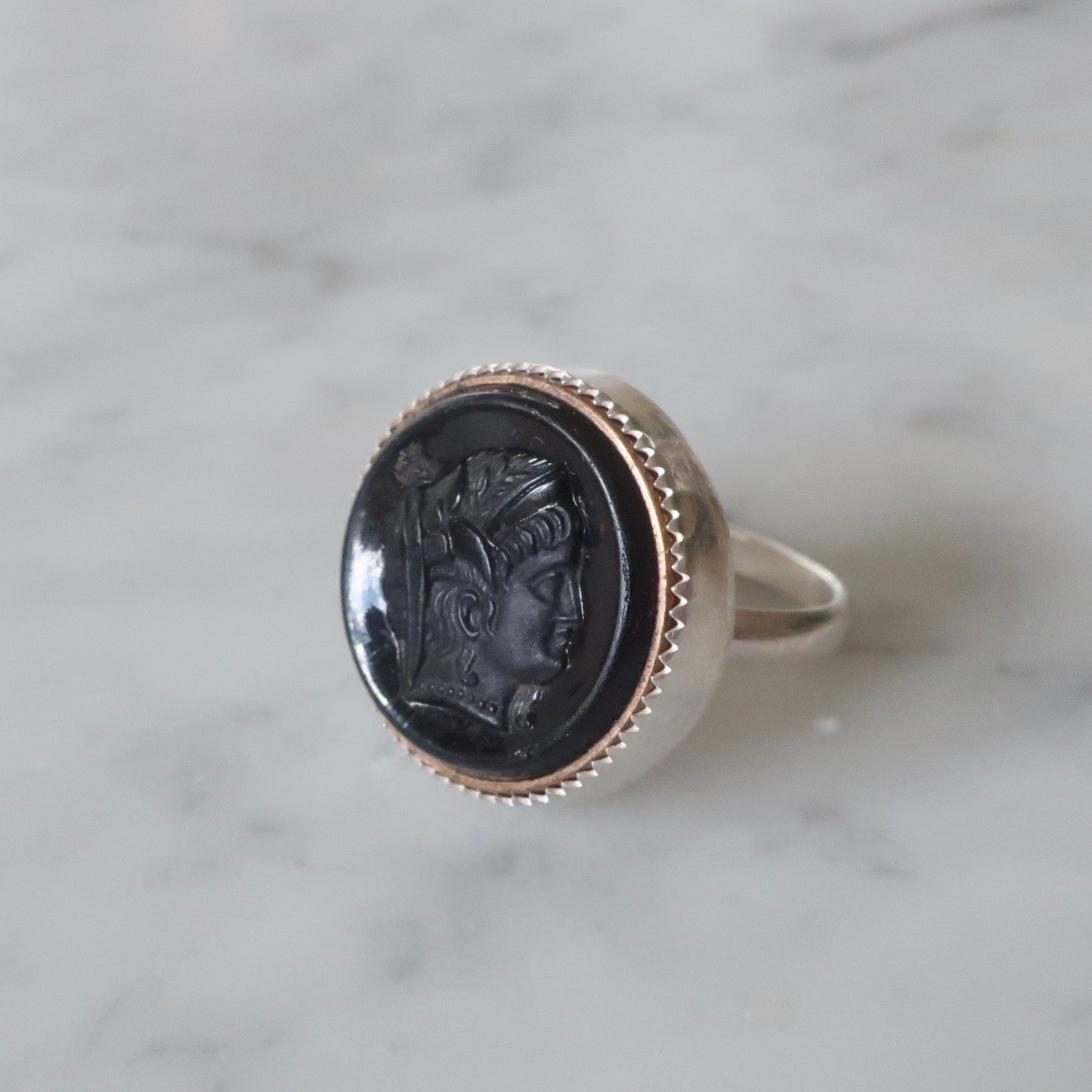 Antique Edwardian Glass Cameo Ring