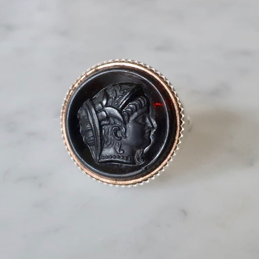 Antique Edwardian Glass Cameo Ring