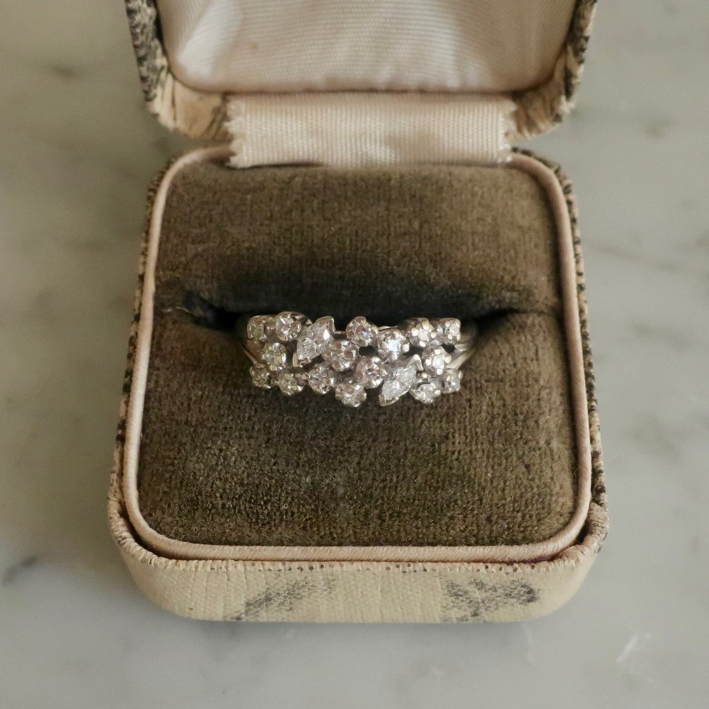 Vintage Diamond Cluster Band