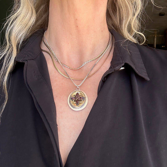 Antique Victorian Garnet Pendant Necklace
