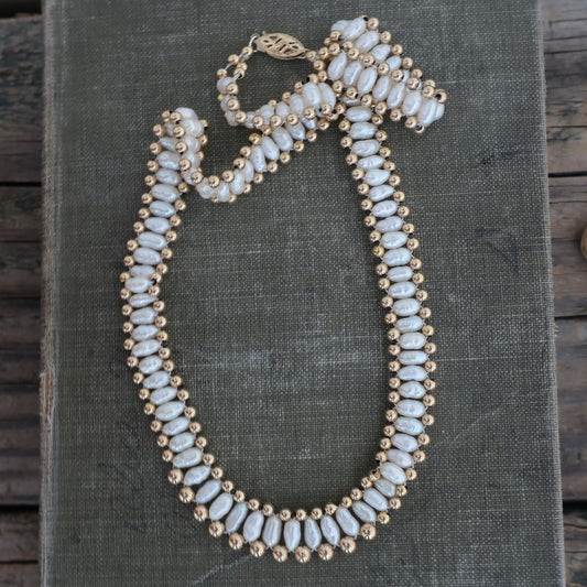 Vintage Fresh Water Pearl and 14kt Gold Necklace