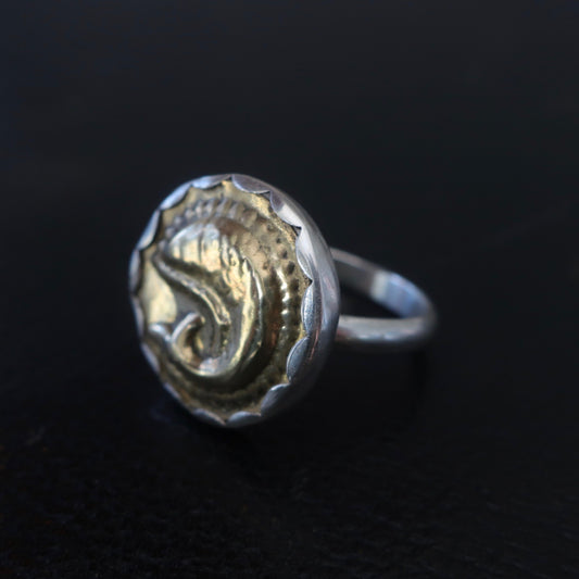 Custom Sterling Vintage Fish Ring