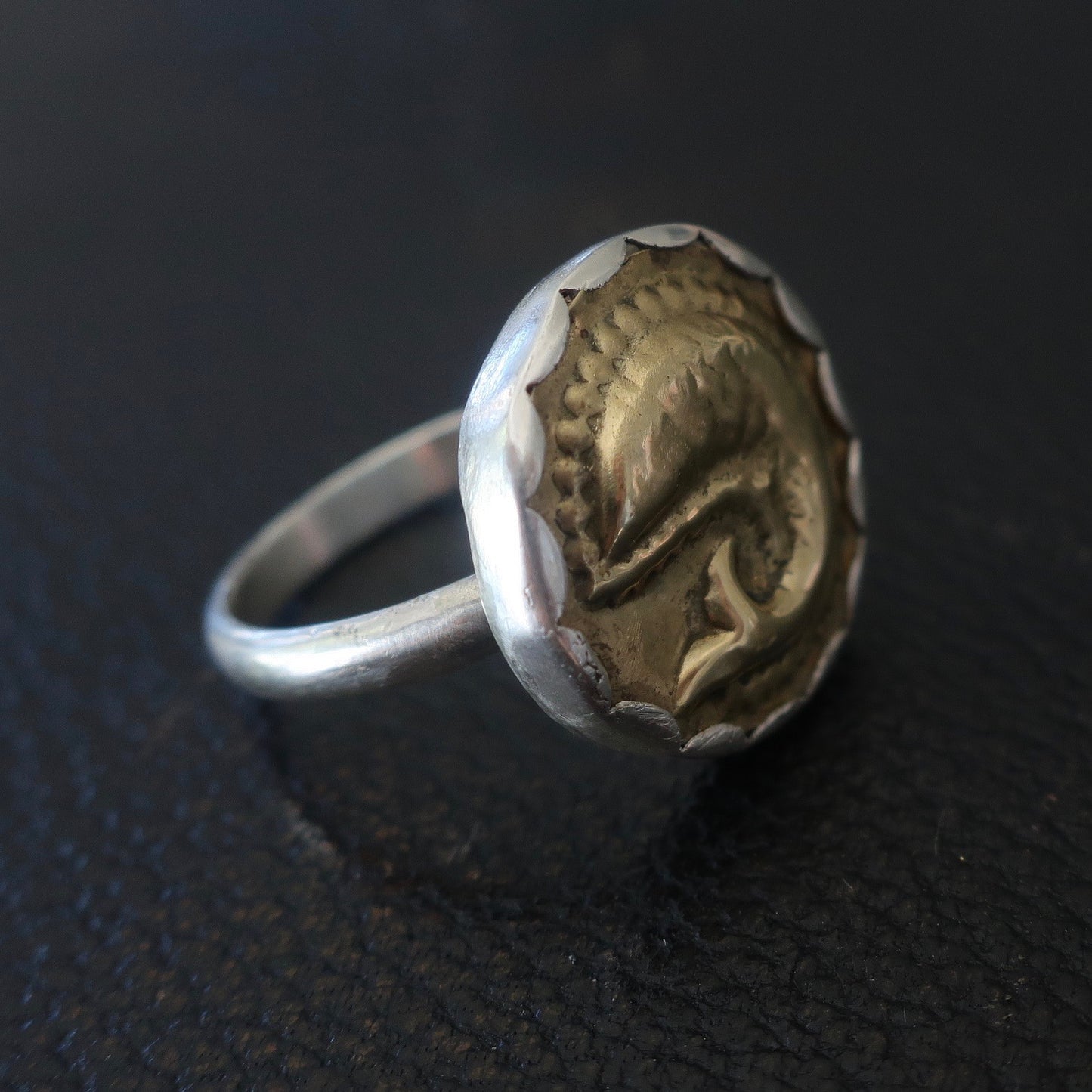Custom Sterling Vintage Fish Ring