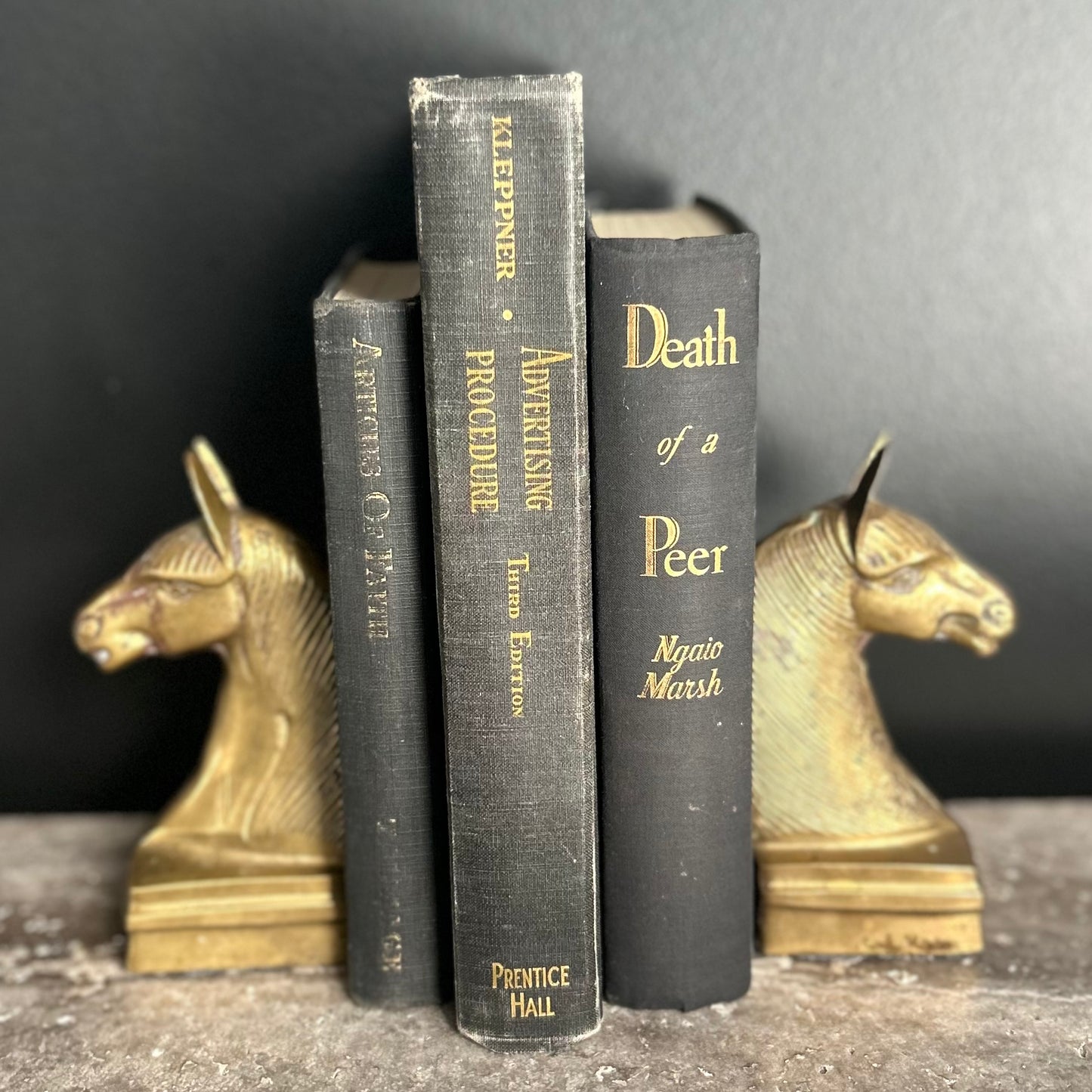 Brass Horse Head Bookends