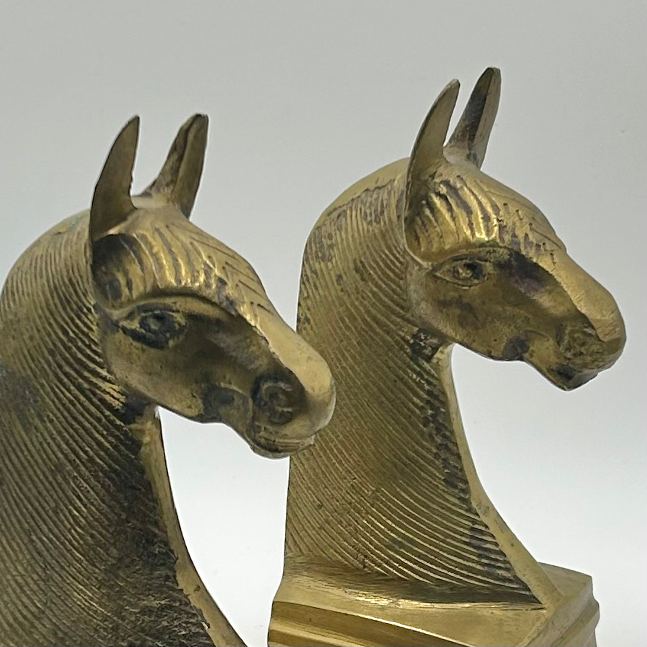 Brass Horse Head Bookends