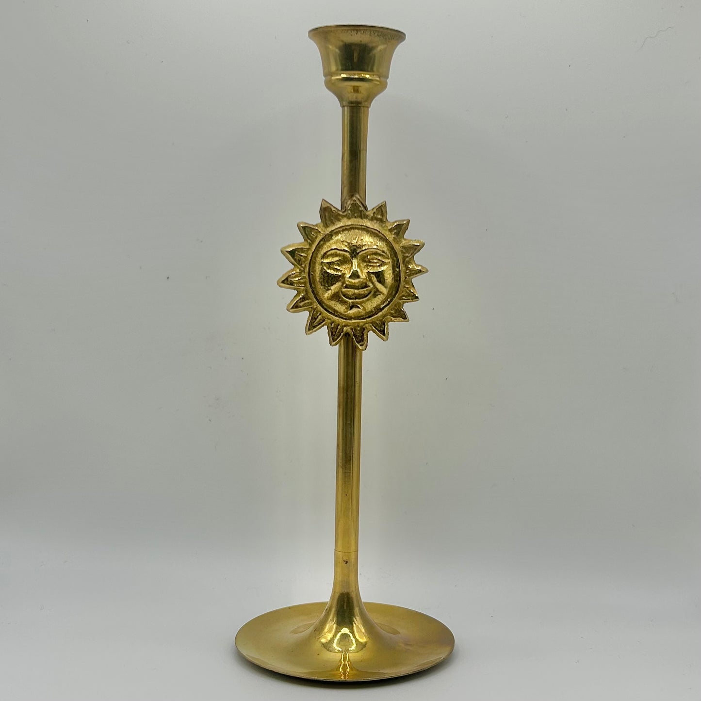 Brass Sunburst Candle Holder