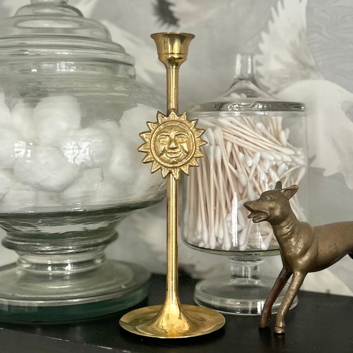 Brass Sunburst Candle Holder