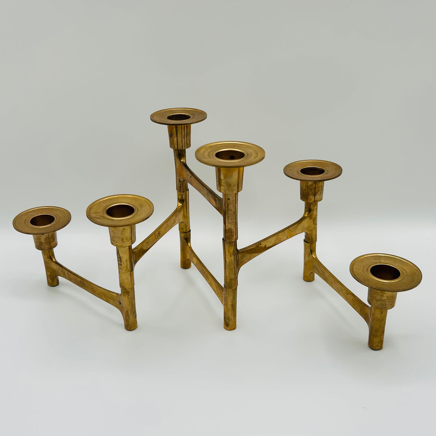 Mid-Century Modern Brass Candleholder