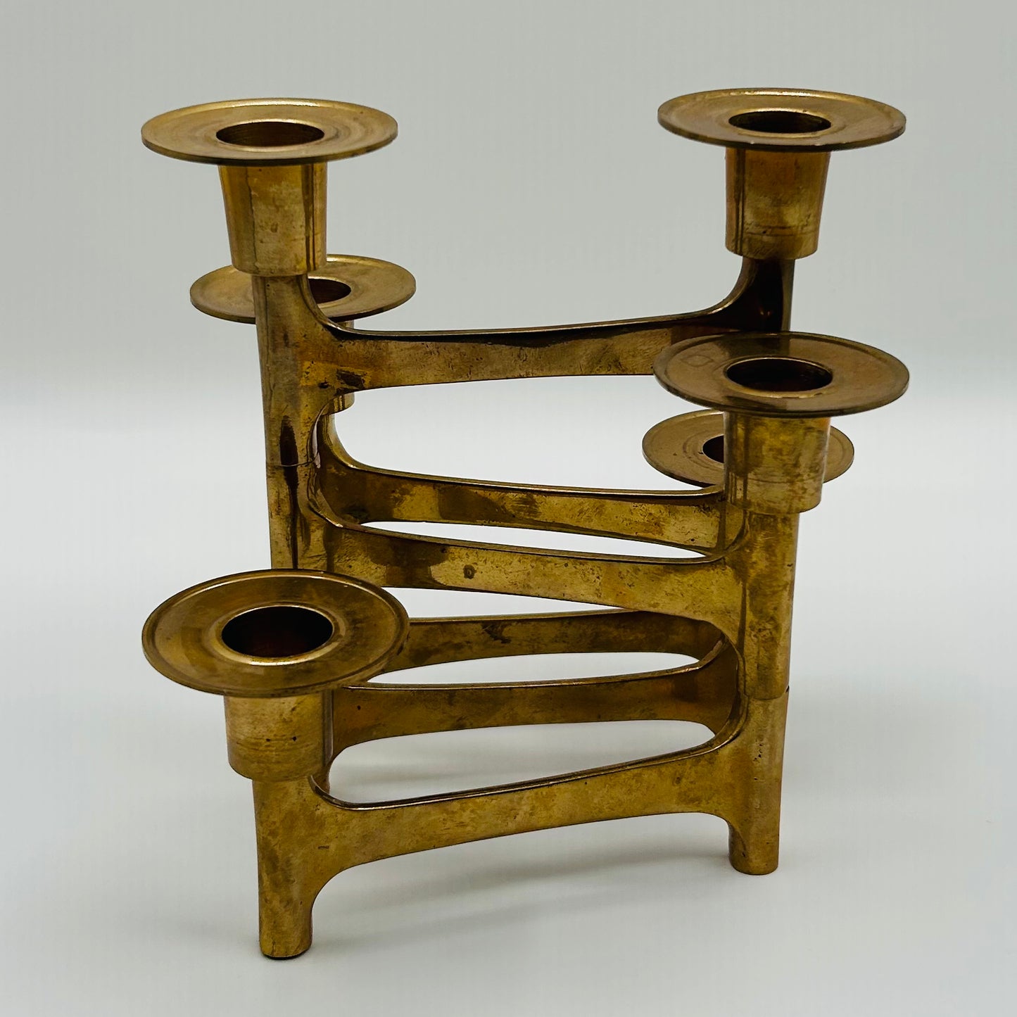 Mid-Century Modern Brass Candleholder