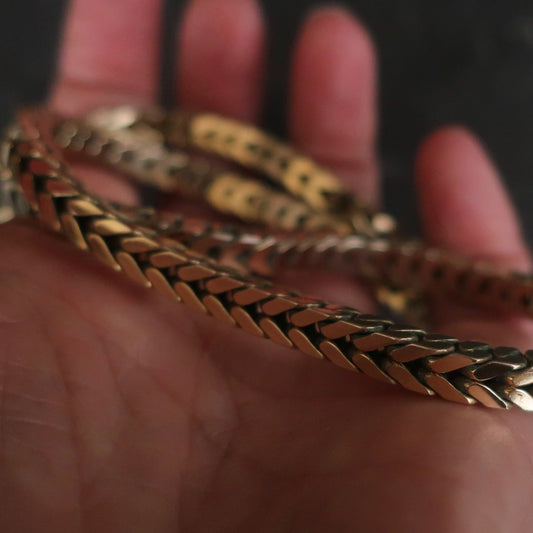 Rare Vintage Heavy Gold Filled Box Chain Necklace