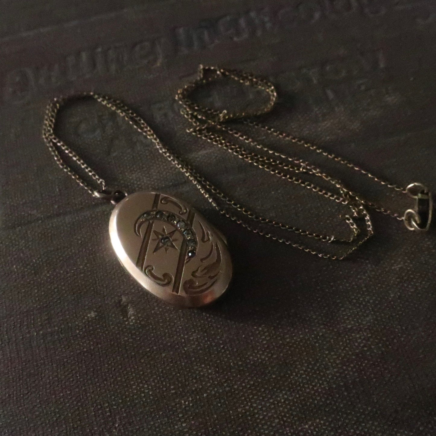 Antique Edwardian Crescent Moon Locket