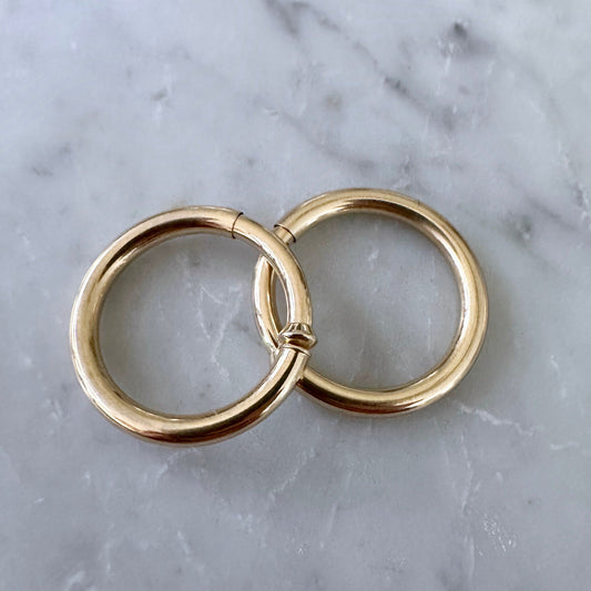 Vintage 14kt Gold Tension Hoop Earrings