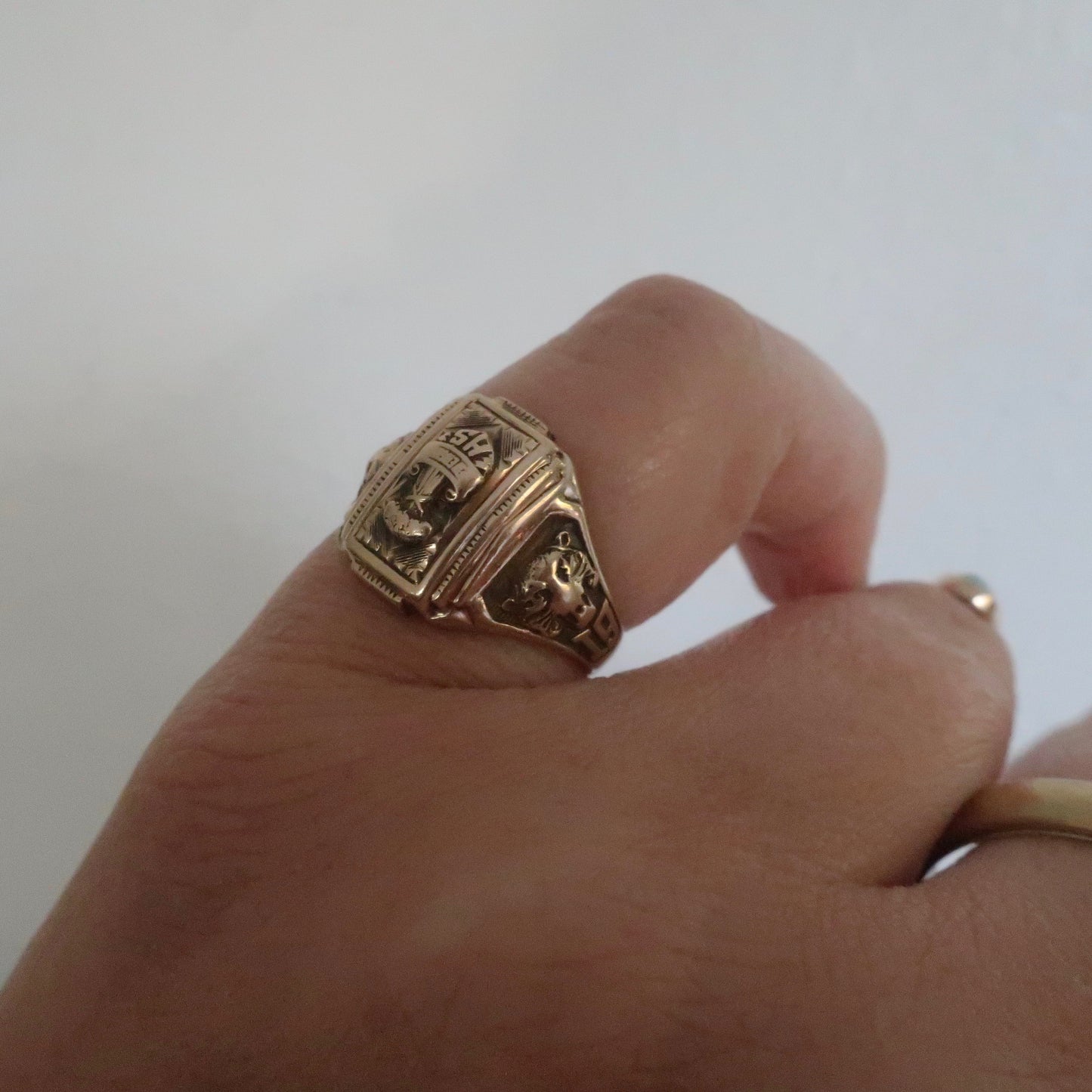 Vintage Class Ring With Tigers