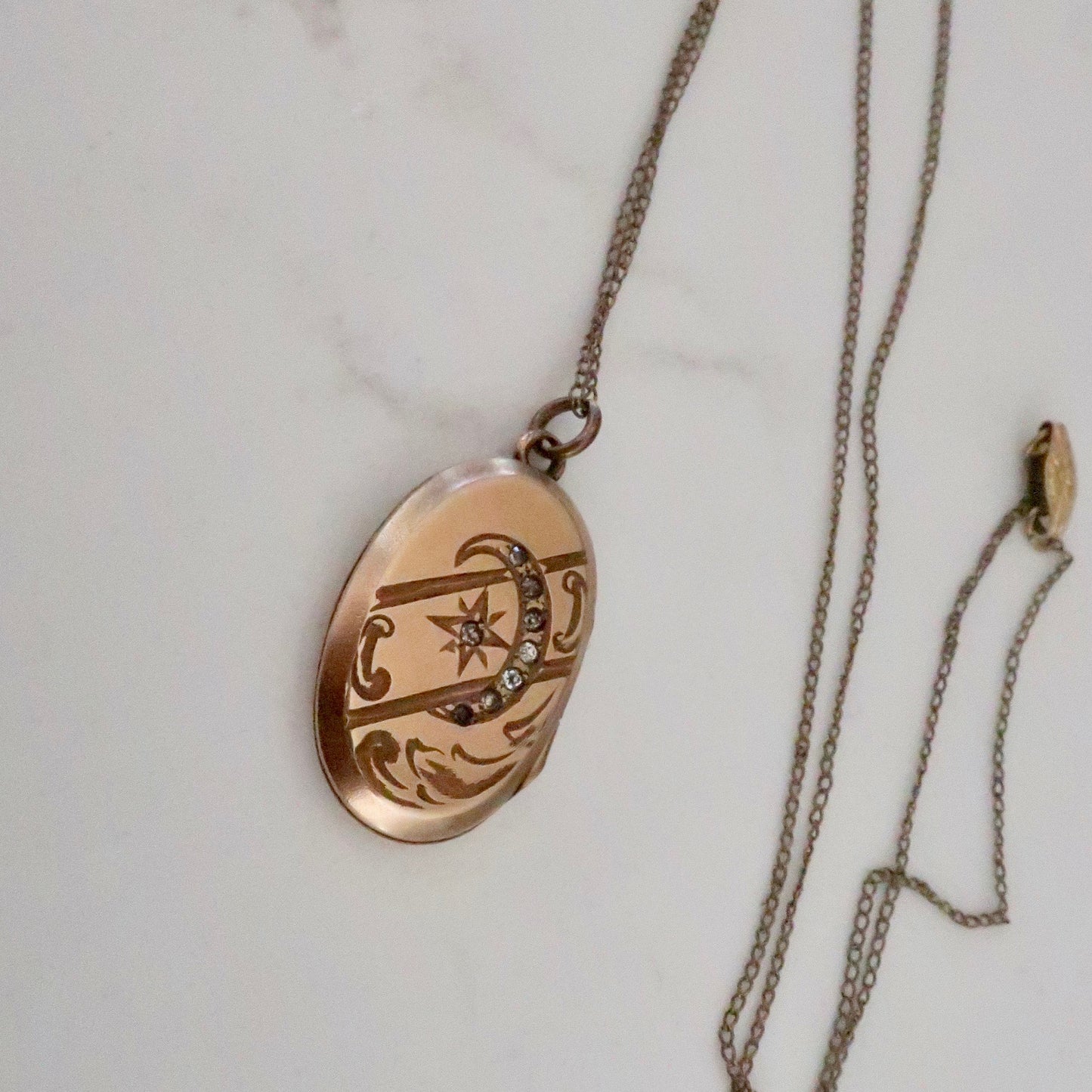 Antique Edwardian Crescent Moon Locket