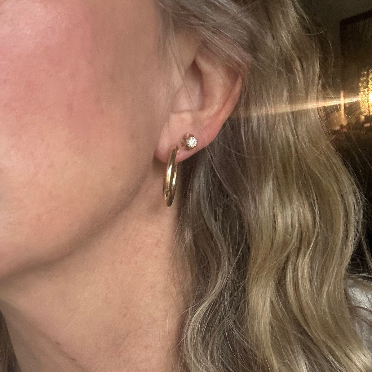 Vintage 14kt Gold Tension Hoop Earrings