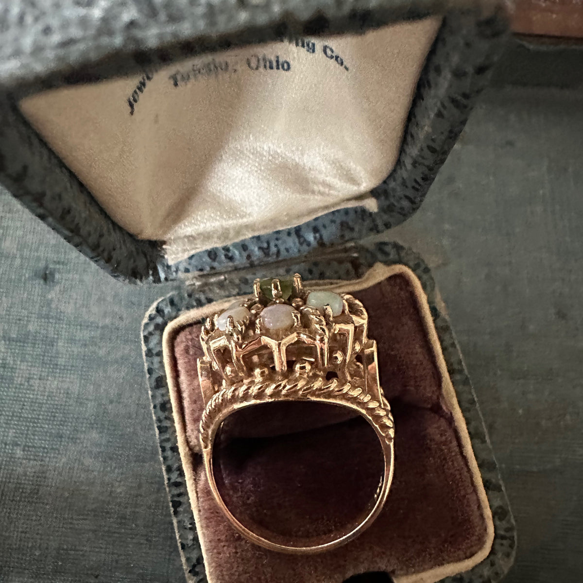Vintage Opal Flower Ring