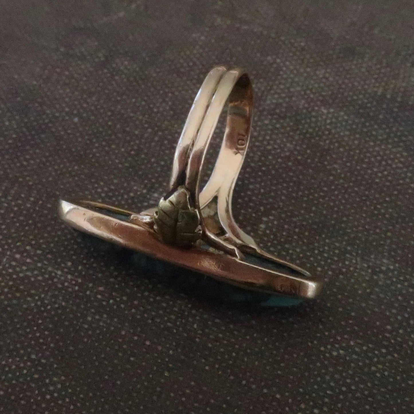 Antique Turquoise and Gold Pinky Ring