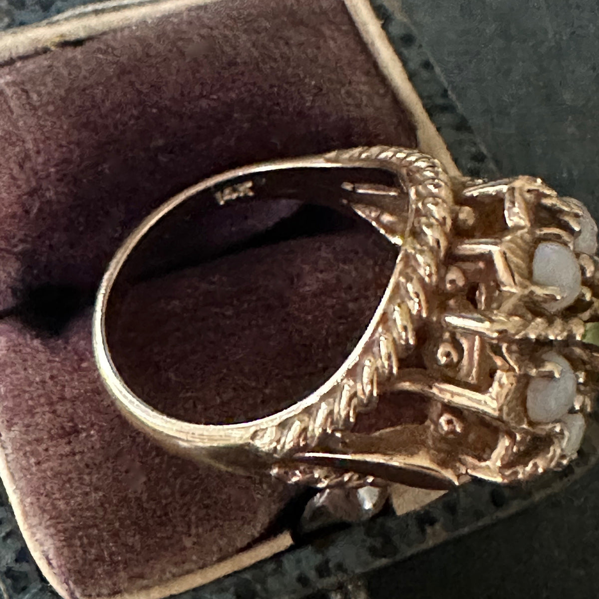 Vintage Opal Flower Ring