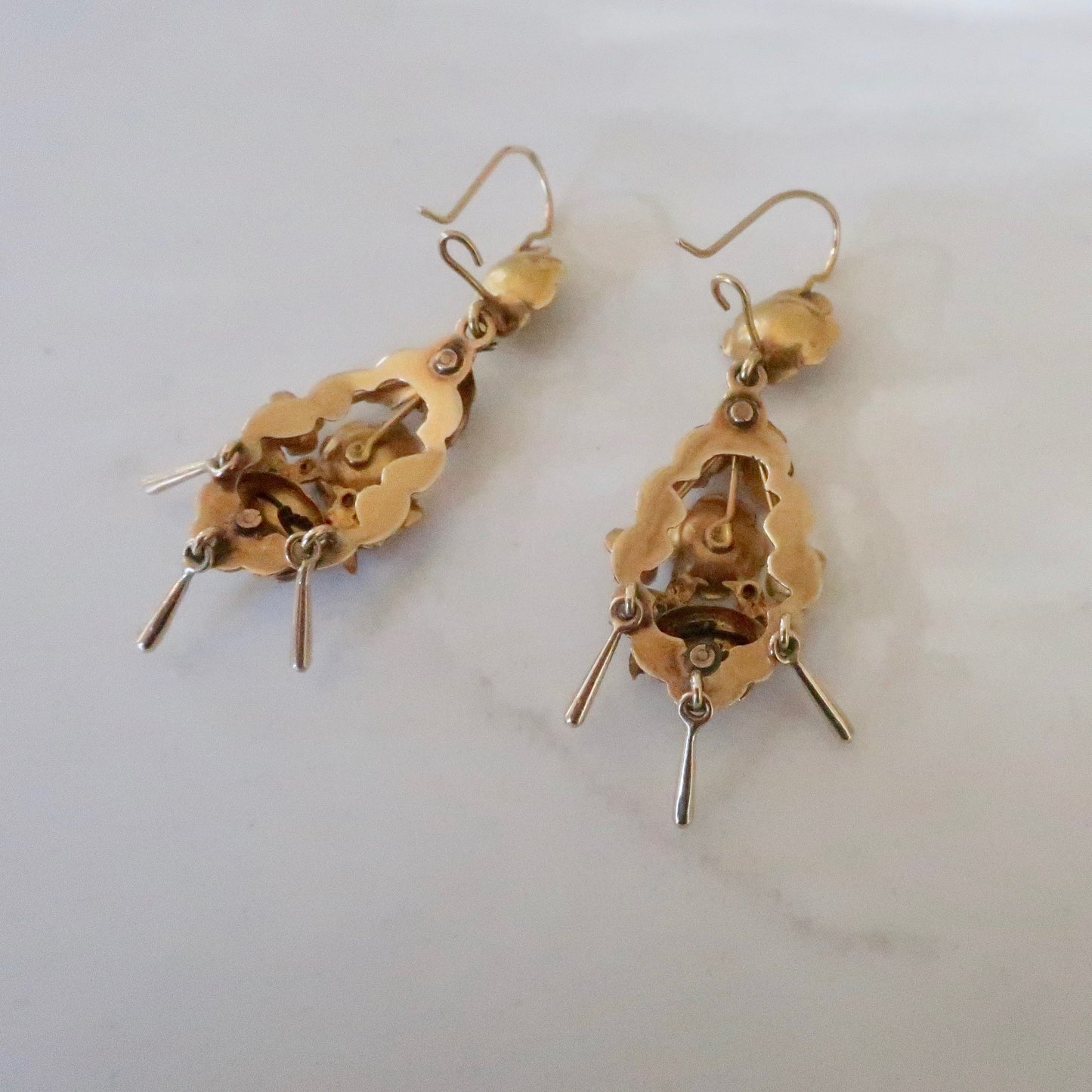 Antique Victorian Gold Chandlier Earrings