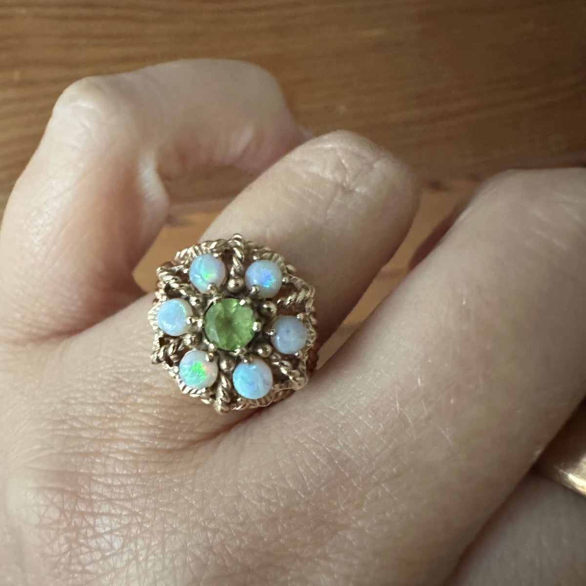 Vintage Opal Flower Ring