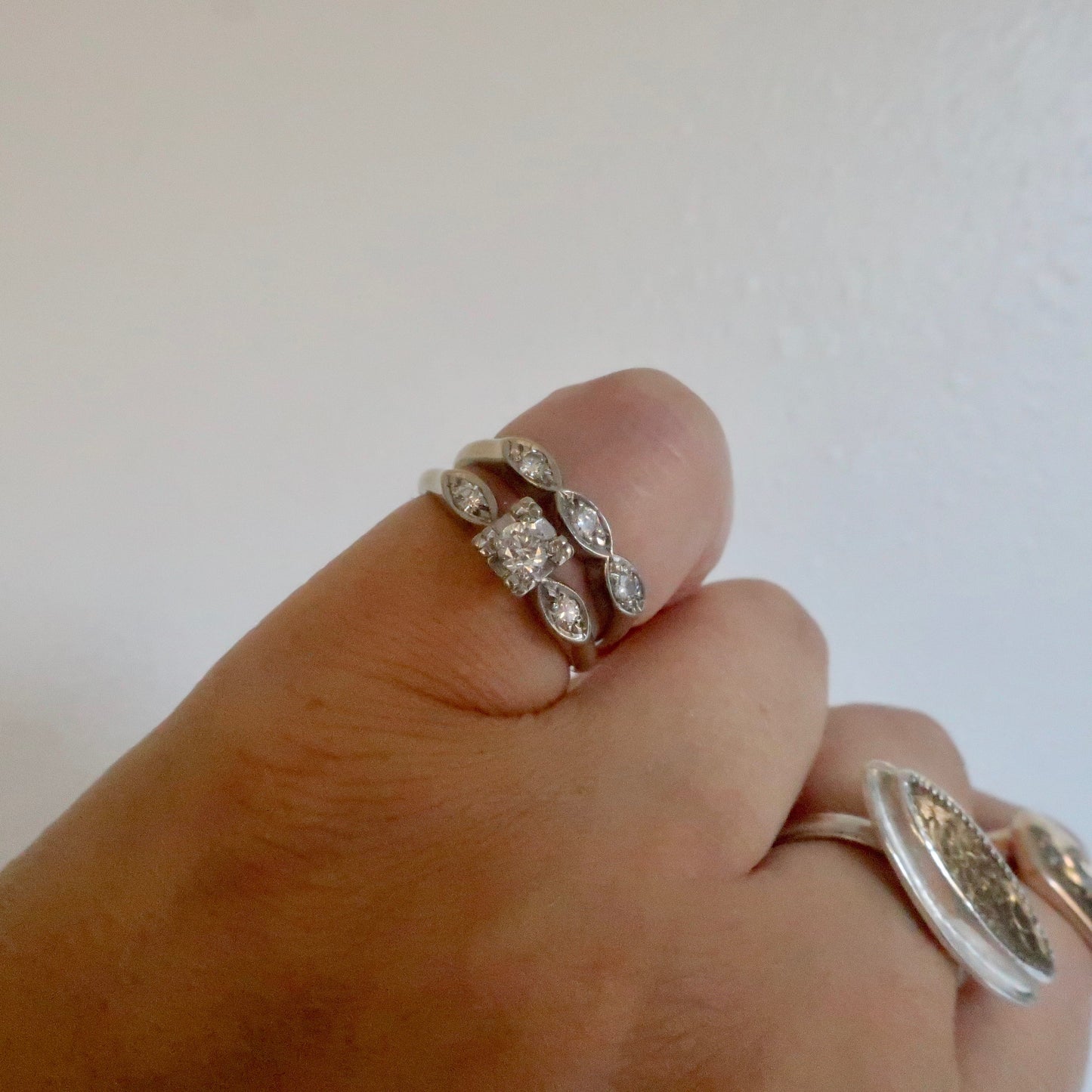 Vintage Diamond Wedding Set
