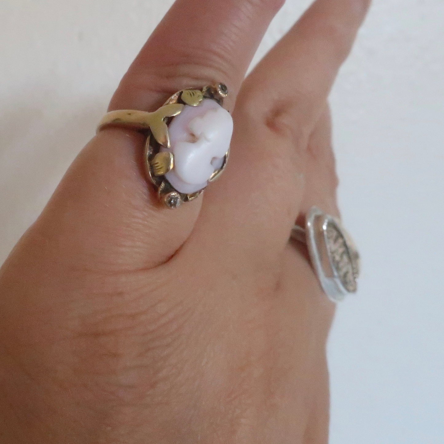 Antique Victorian Cameo and Diamond Ring