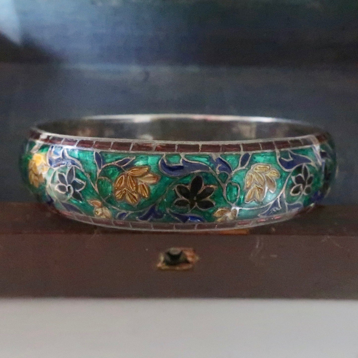 Vintage Enameled Sterling Bracelet